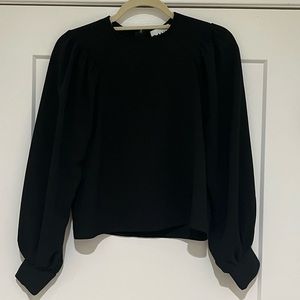 GANNI Long Sleeve Black Top